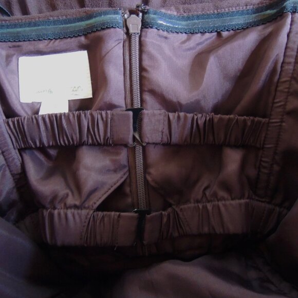 Donna Morgan "Morgan" Brown Strapless Silk Chiffon Dress 8 - Picture 10 of 12